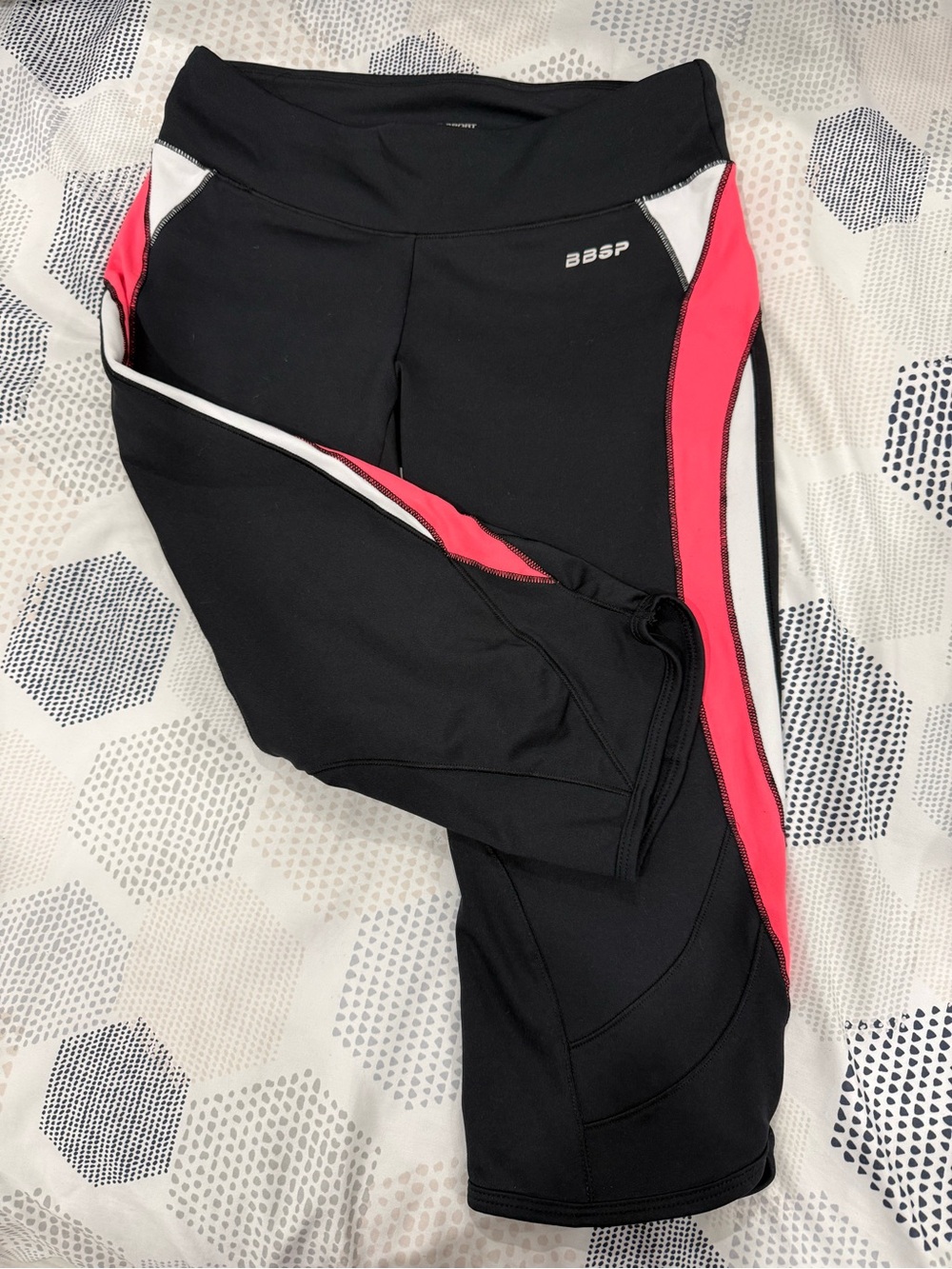 bebe Black and Pink Athletic Leggings